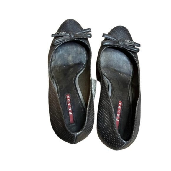 PRADA Bow‎ Pumps Heels Women Size 37.5 - Picture 7 of 9